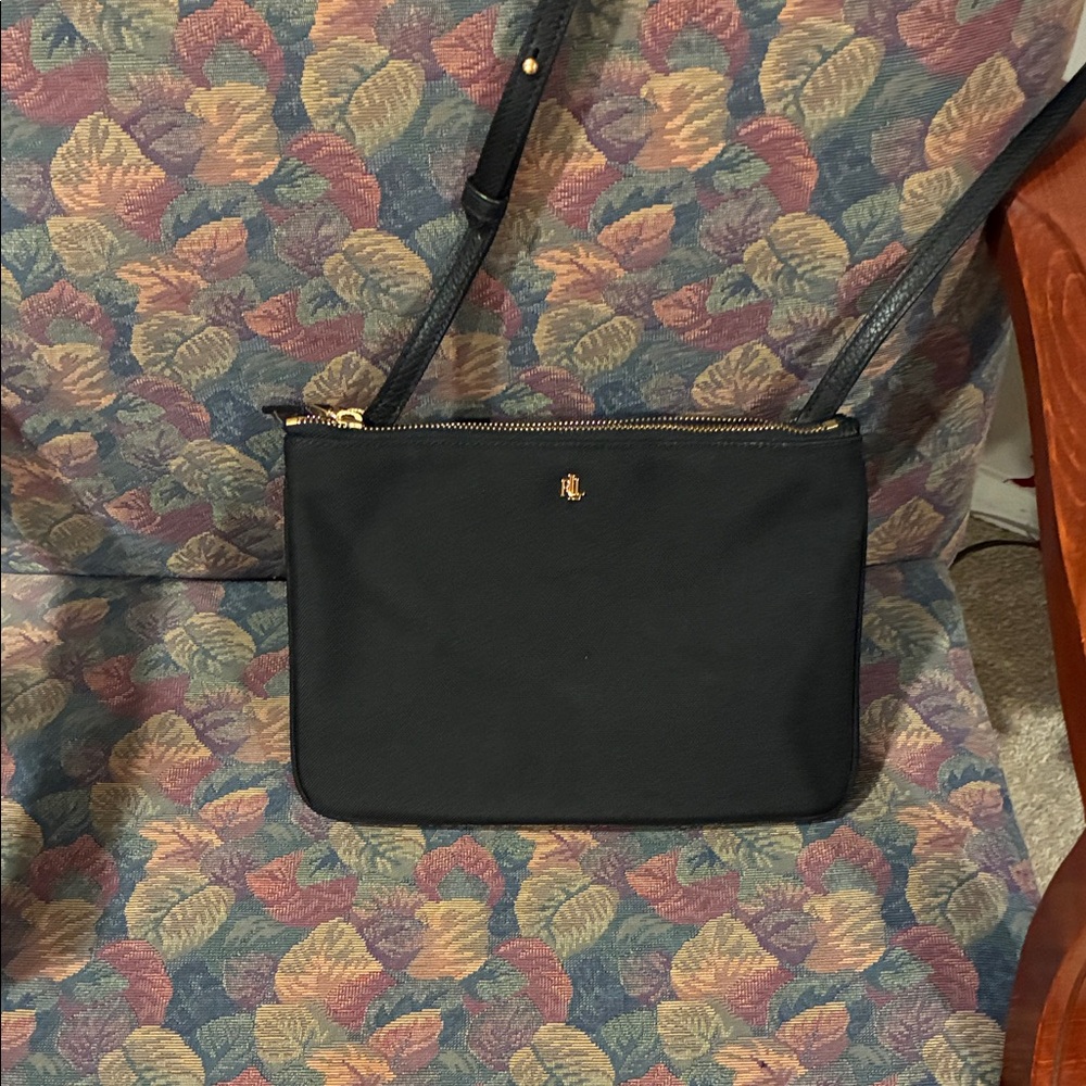 Ralph Lauren Double RL Black Crossbody Bag